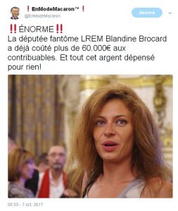 Les riches heures de Blandine-Brocard, la belle oisive LREM.