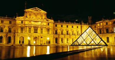Le Louvre, la cour la nuit