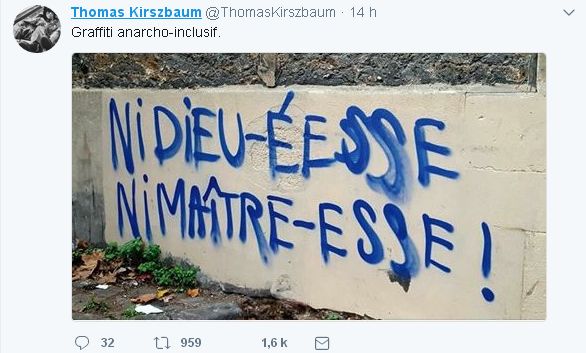 Tweet sur le Graffiti anarcho-inclusif